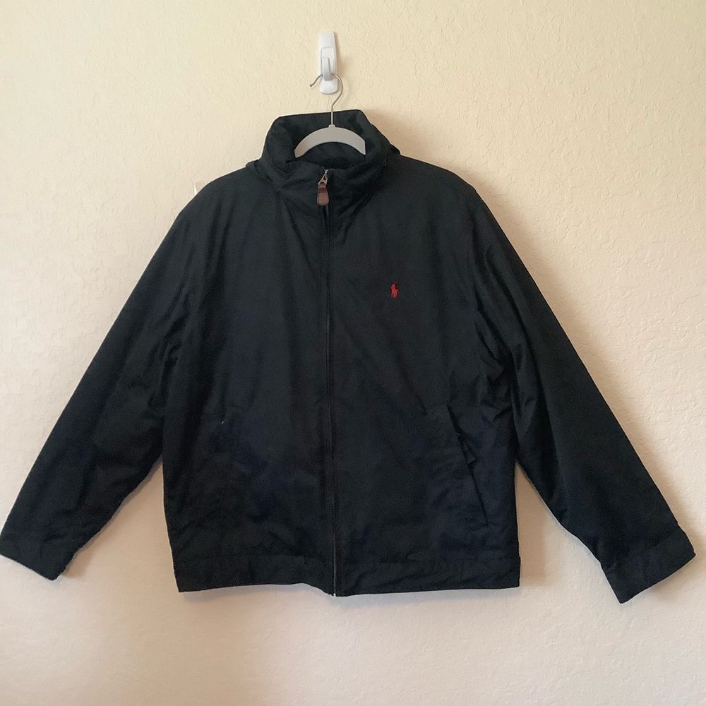 Vintage Polo Ralph Lauren Black Jacket Large with hood